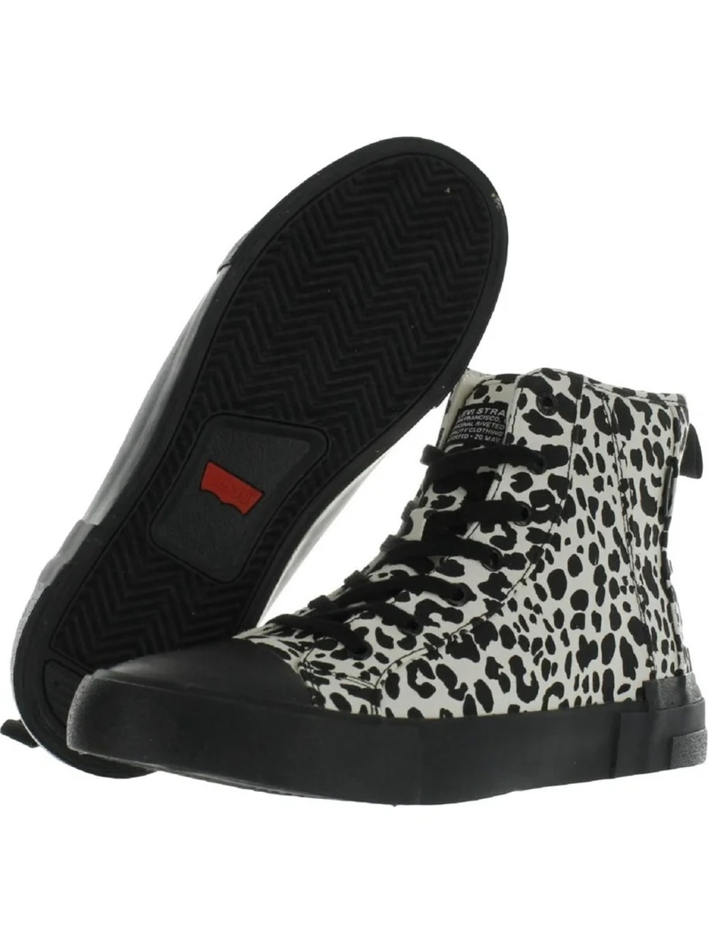 Levi's Black & White Animal Print High-Top Sneakers